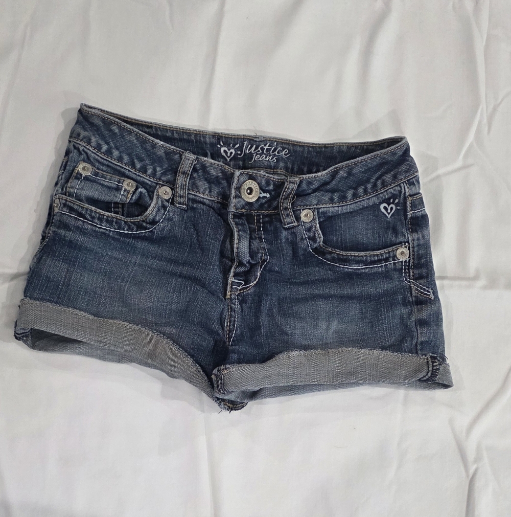 Justice Girl's Blue Jean Shorts